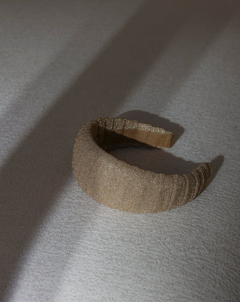 Large Hair Croissant Lurex Champagne