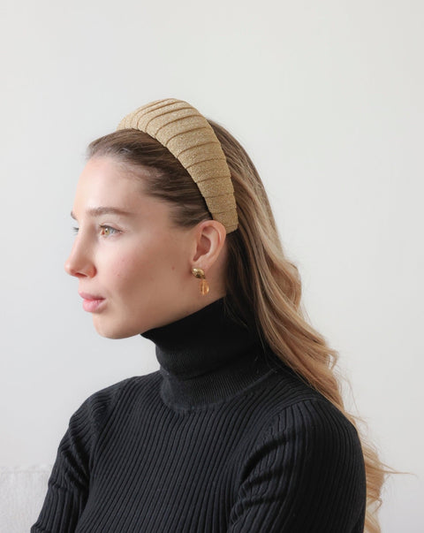 Large Hair Croissant Lurex Champagne