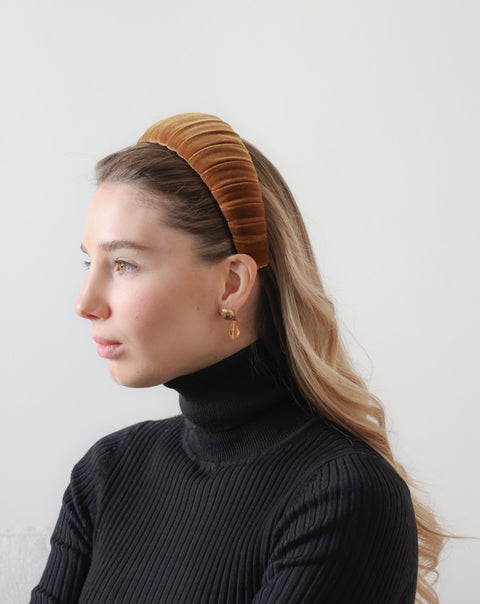 Large Hair Croissant Velvet Noisette