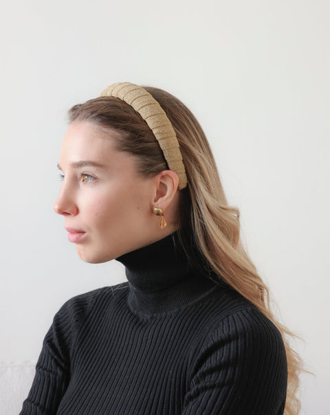 Slim Hair Croissant Lurex Champagne