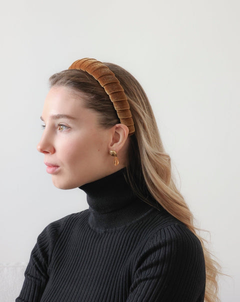 Slim Hair Croissant Velvet Noisette